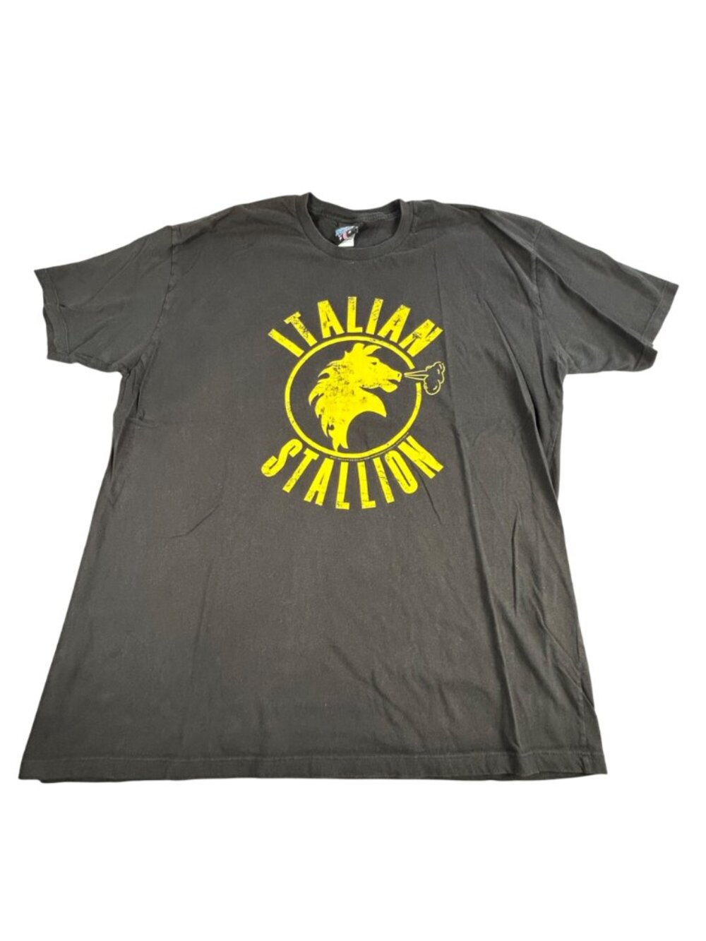 Italian Stallion T Shirt Black Yellow 2XL Pre-Shrunk Cotton American Classics - Picture 2 of 7